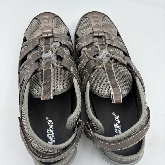 OrthoFeet Shoes Womens Size 10.5 D Wide 997 Verona Pewter Teal Fisherman Sandal‎ - Picture 7 of 10